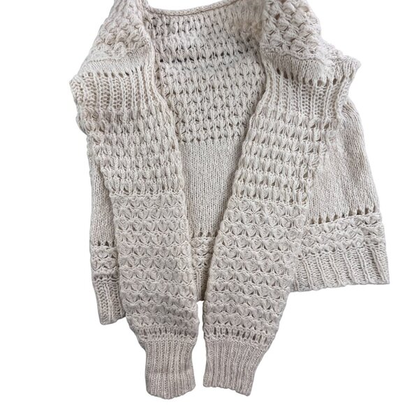 Free People Sweater Women XS Textured Knit Pullover Boho Ribbed Wool Sheer Chic - Picture 3 of 10